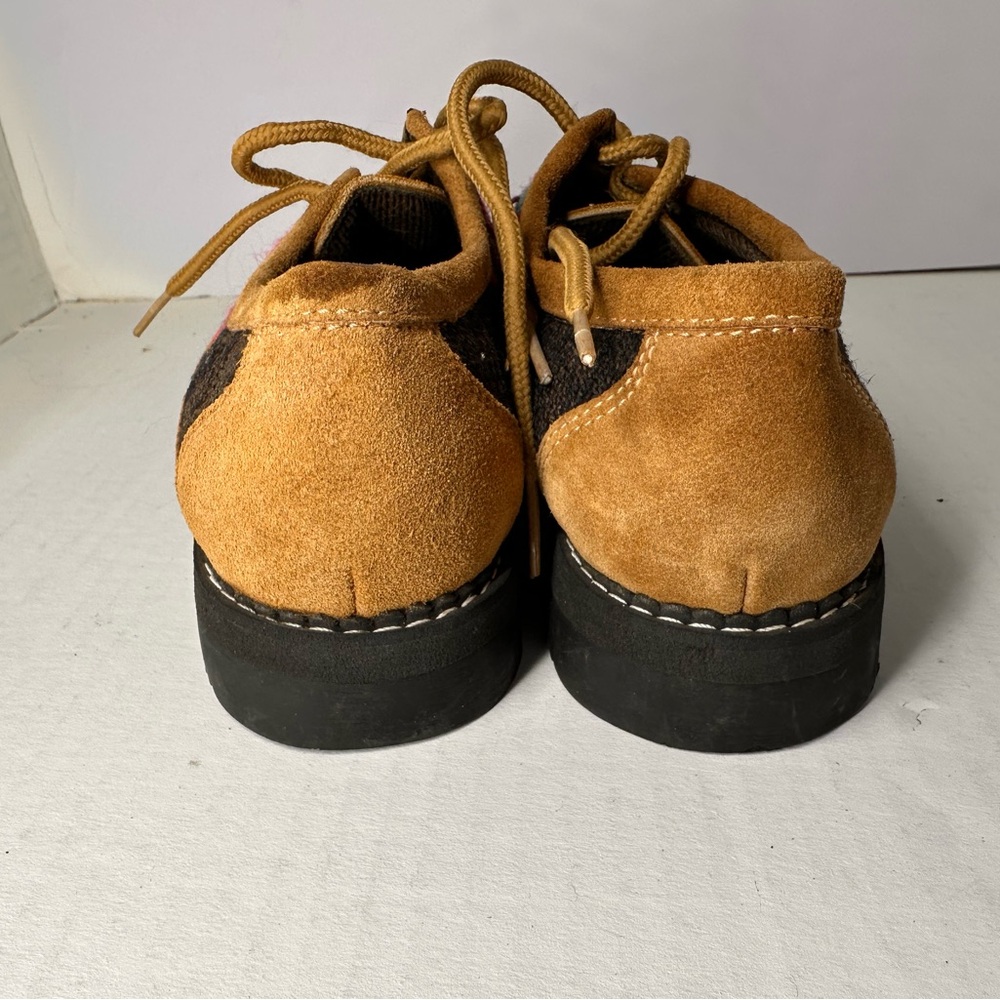 Yoaan CATS Vibrant Pink and Tan Woven  and suede Kids Sneakers size 4.5 - Picture 4 of 6